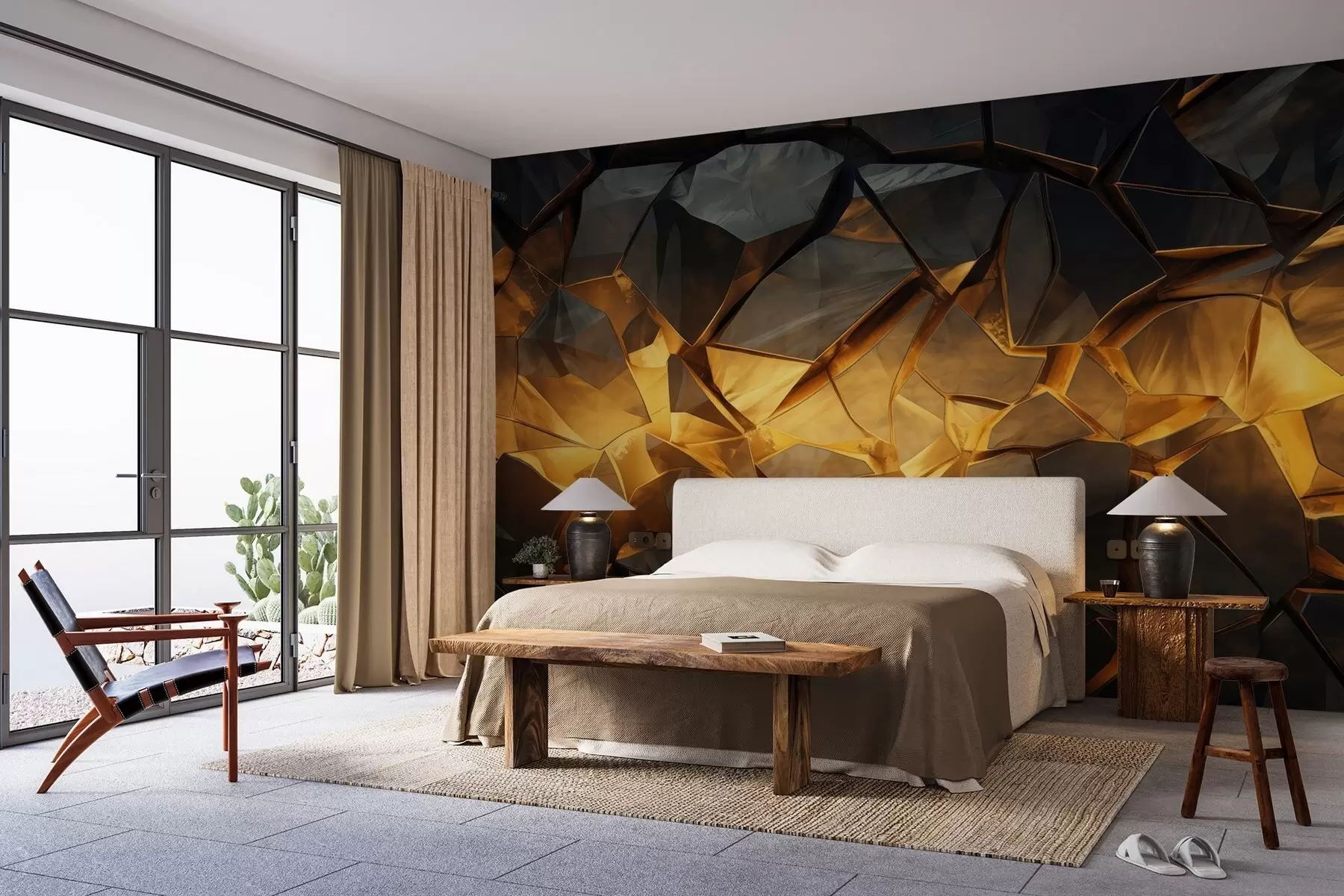 Murale Imitation pierre aquarelle w05045