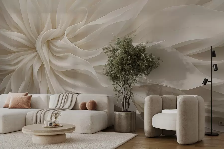 Murale Pétales de lumière en soie w05050