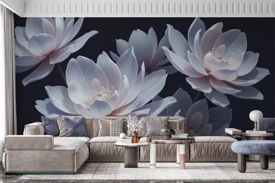Murale Lotus au clair de lune w05055