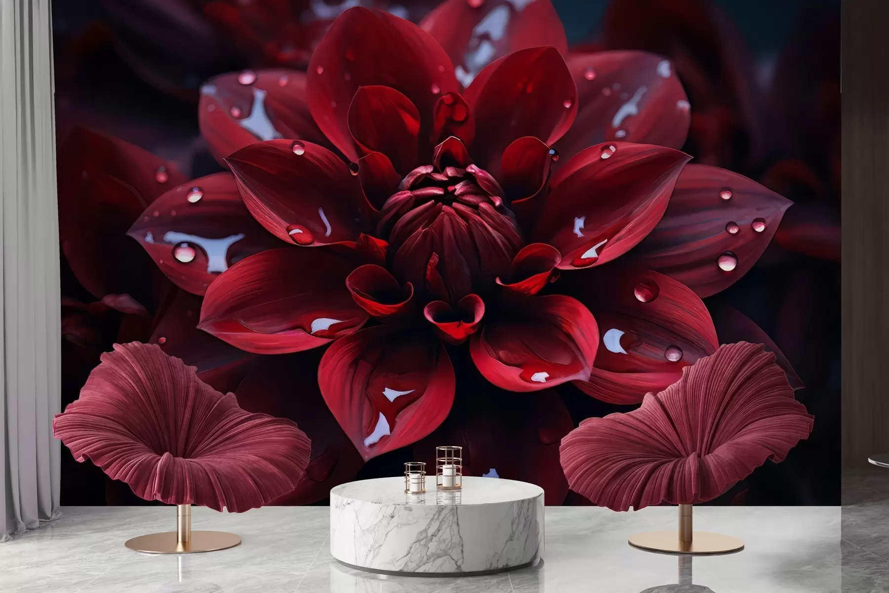 Murale Chrysanthème juteux w05057