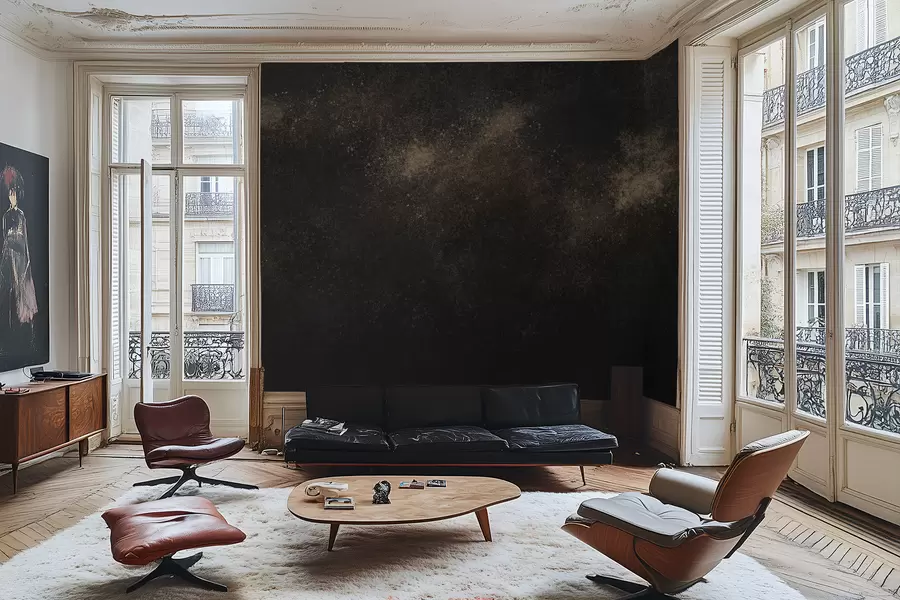 Fototapete Dunkle abstrakte Textur mit körnigem Effekt w05058