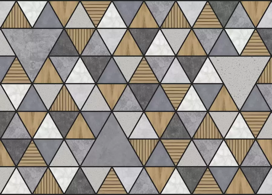Murale Motif géométrique avec triangles et textures w05096