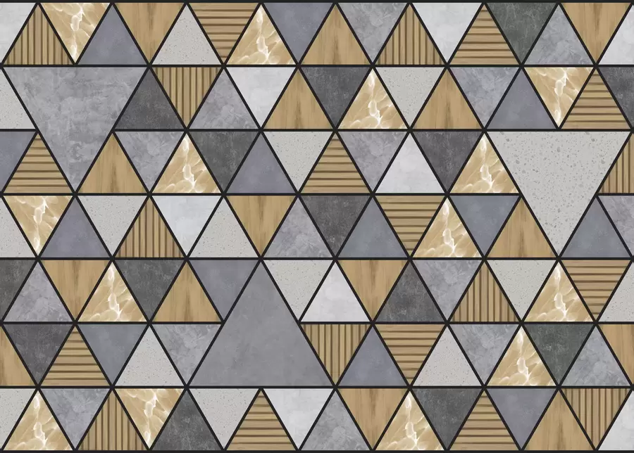 fototapeter Trekantet ornament med neutrale og varme farver w05096v1