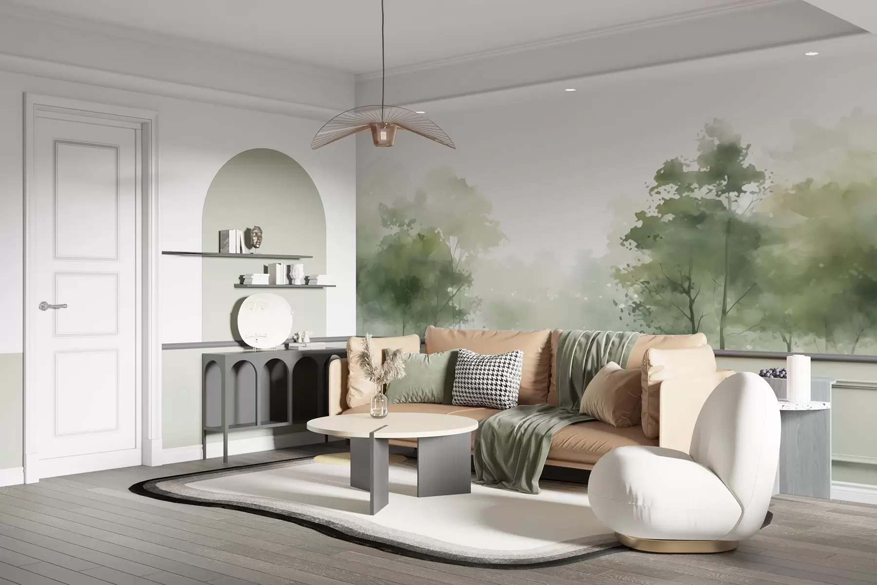 Murale Arbres, paysage w05081