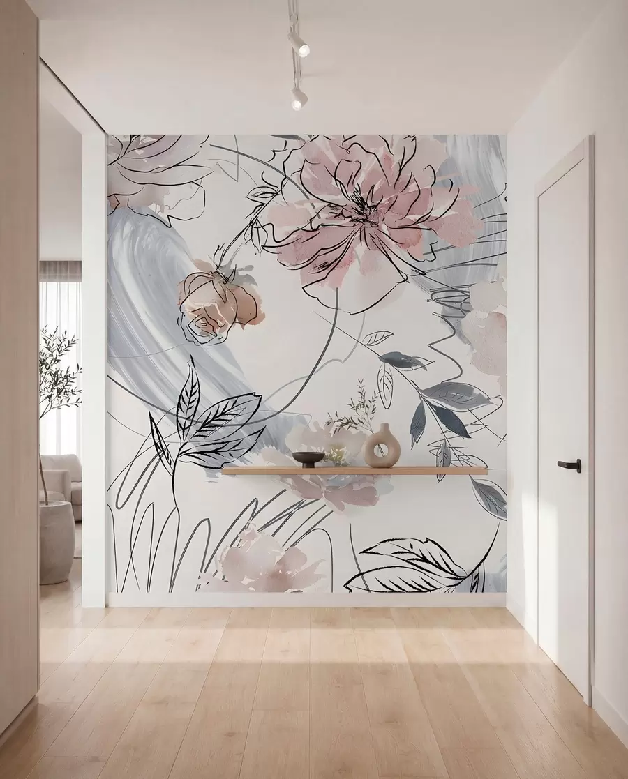 fototapeter Akvarelblomster u71515