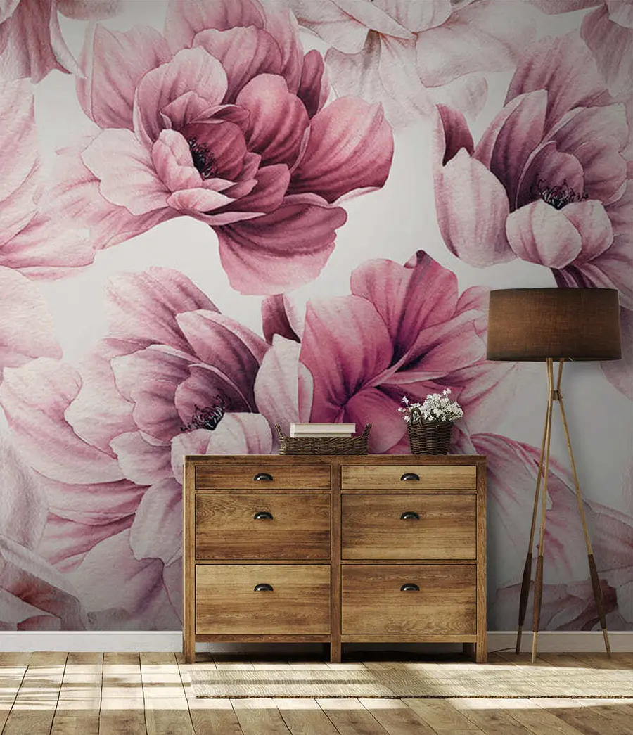 Murale Pivoine rose u71536