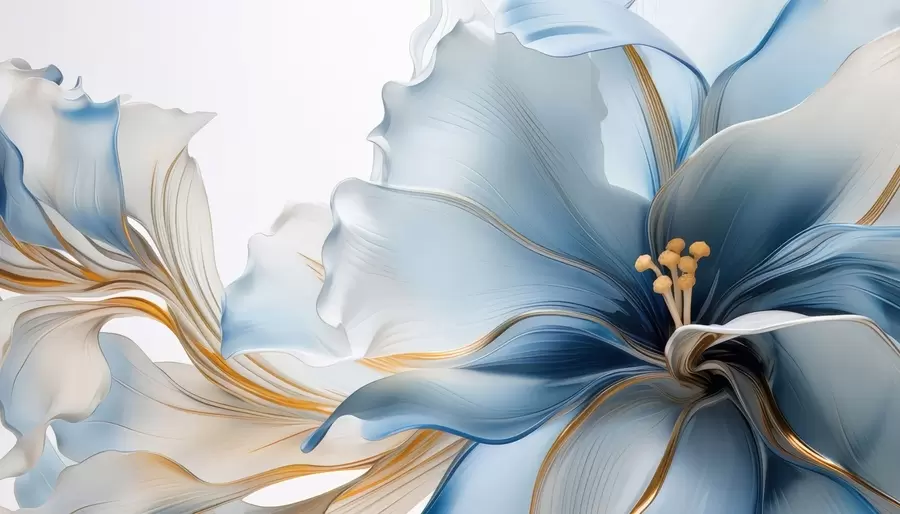 fototapeter Delikat blå stor blomst w05006