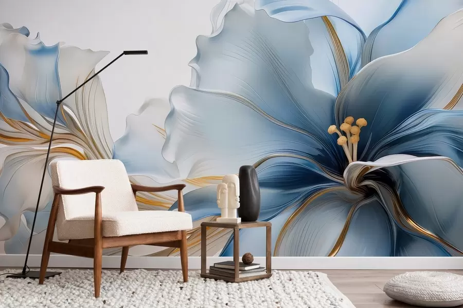 Fototapete Zarte blaue große Blume w05006