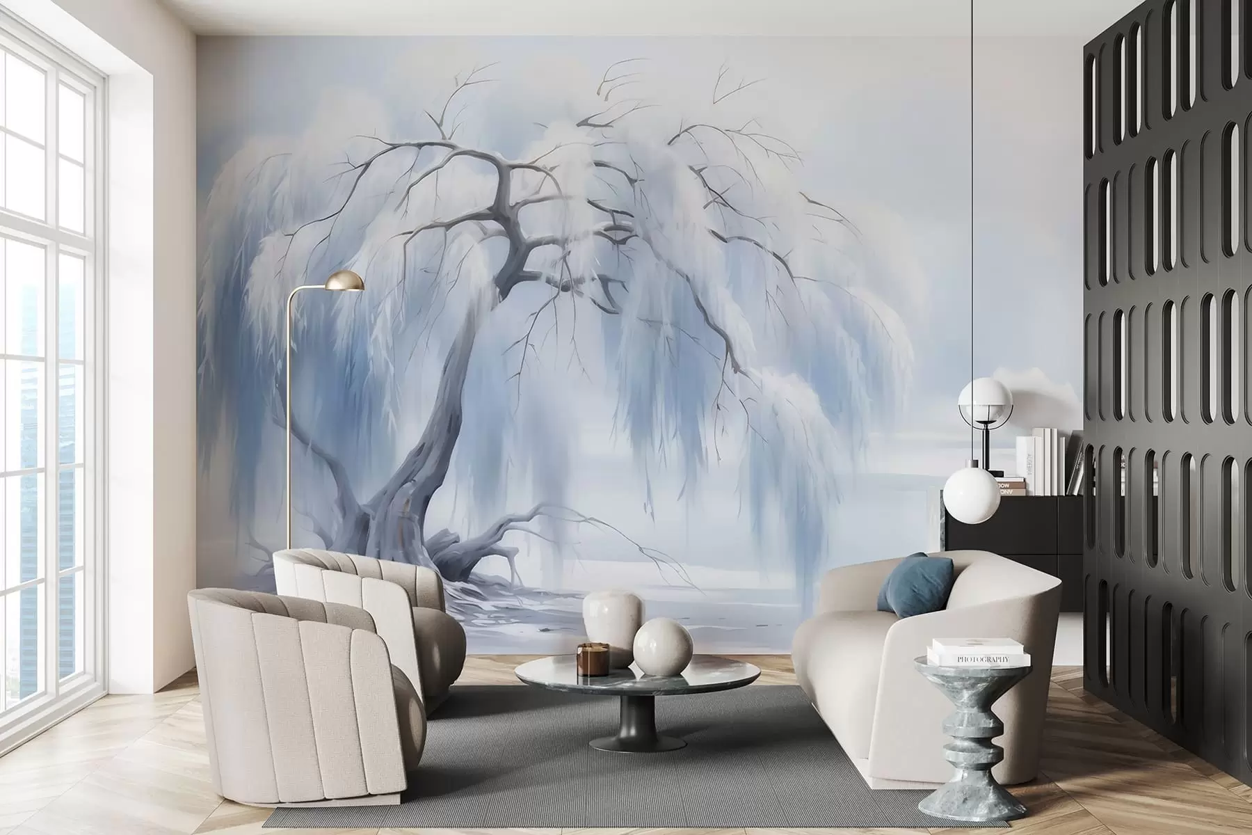 fototapeter Frodigt malet træ w05179