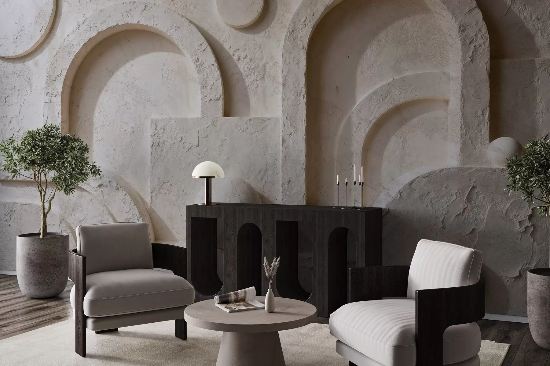 fototapeter Volumetrisk geometri lavet af beton w05186