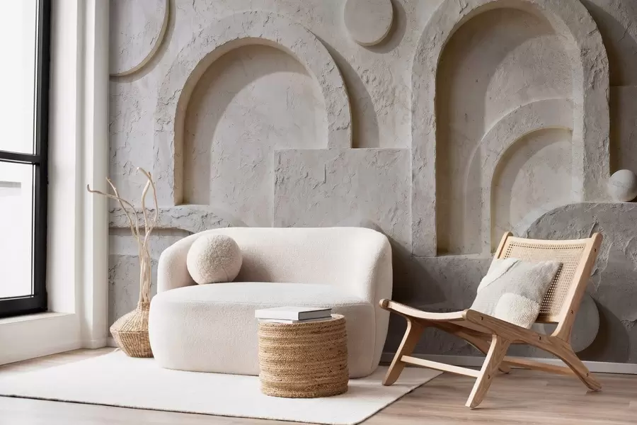 Fototapete Volumetrische Geometrie aus Beton w05186