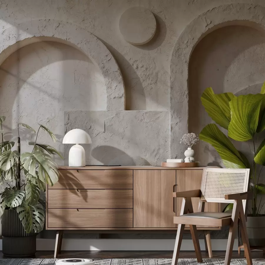 fototapeter Volumetrisk geometri lavet af beton w05186