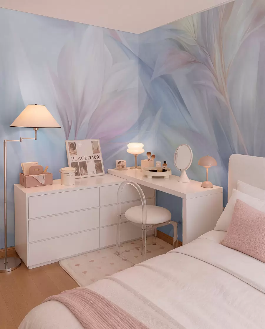 Murale Plumes en pastel w09634