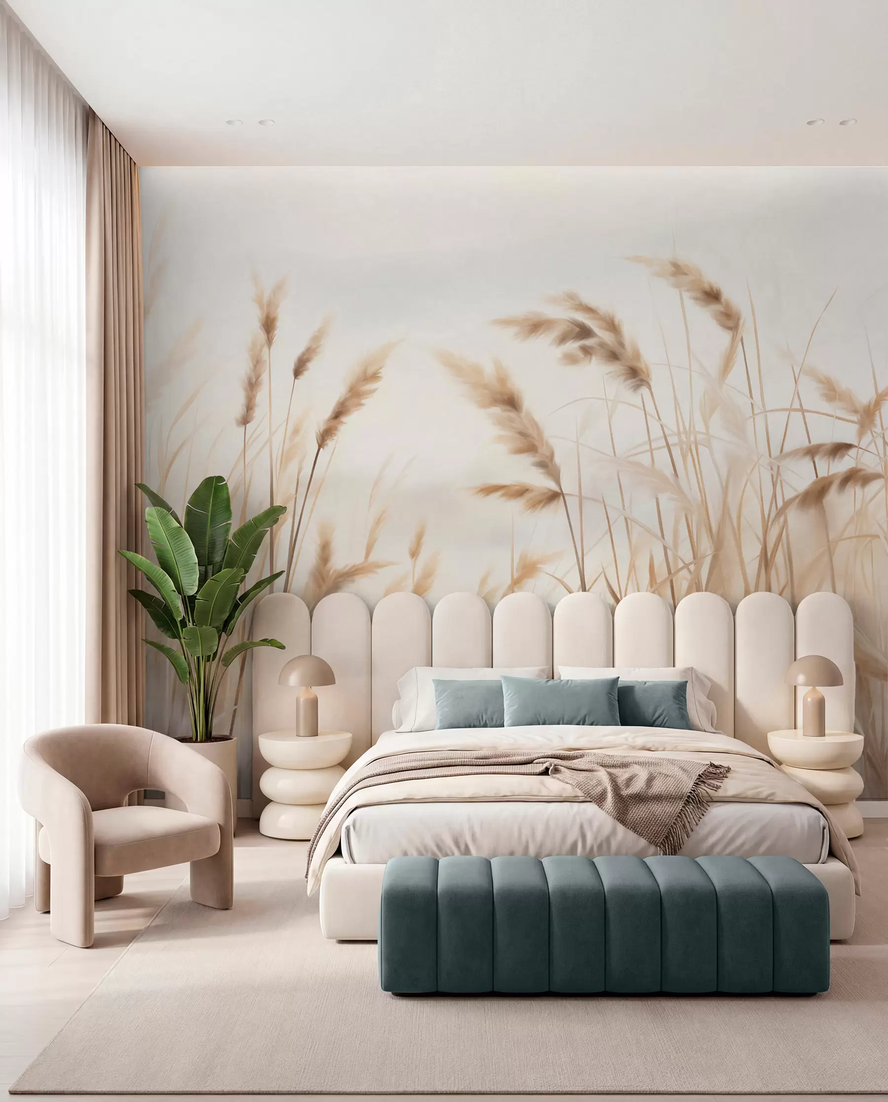 Murale Herbes dorées w09648