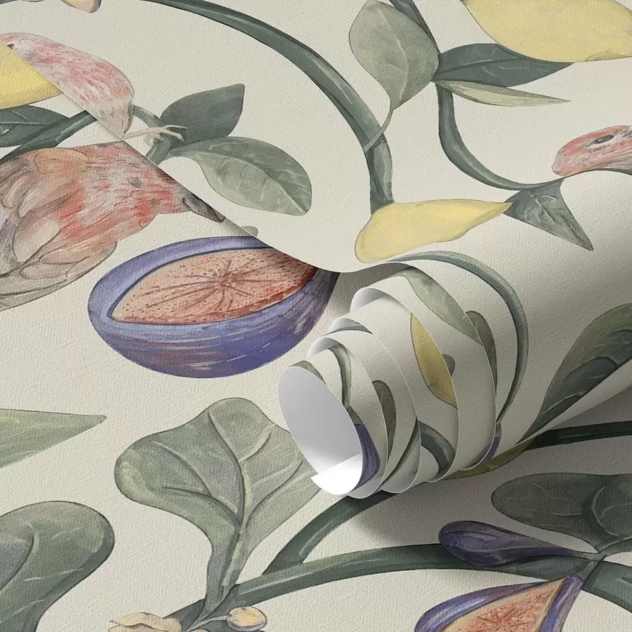 fototapeter Fugle blandt blade og frugter a01107