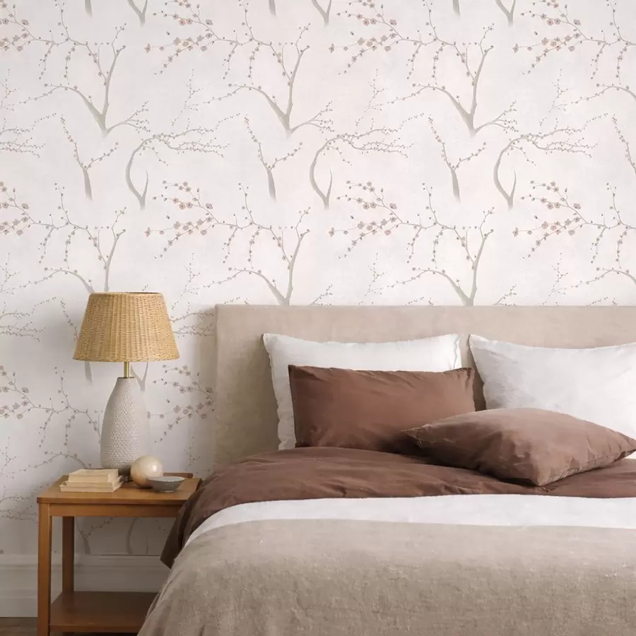 fototapeter Lette grene med lyserøde blomster a01111v1