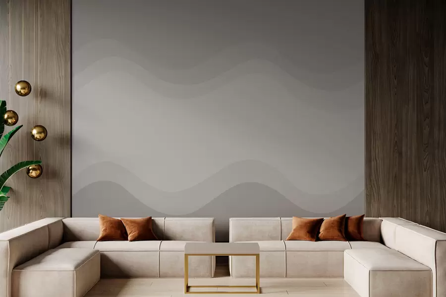 fototapeter Abstrakte bølger i neutral beige farvepalet w05132v3