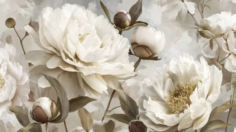 Murale Grandes pivoines w09689
