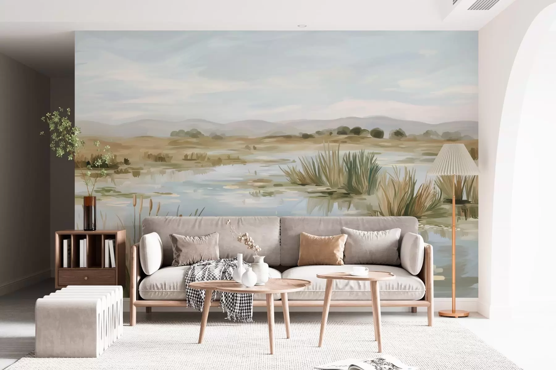 Murale Lac paisible et tranquille, paysage pittoresque w05214