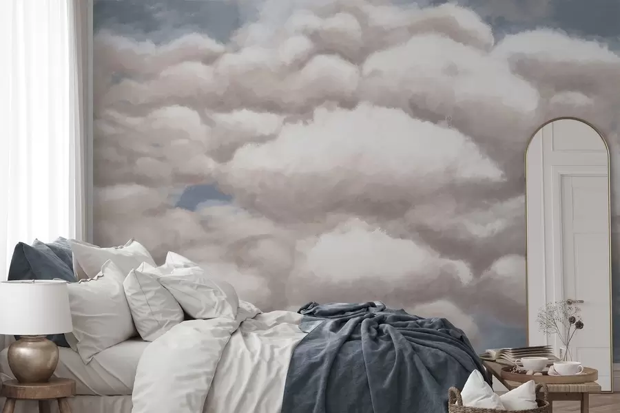 Murale Nuages cotonneux dans un ciel bleu w05143