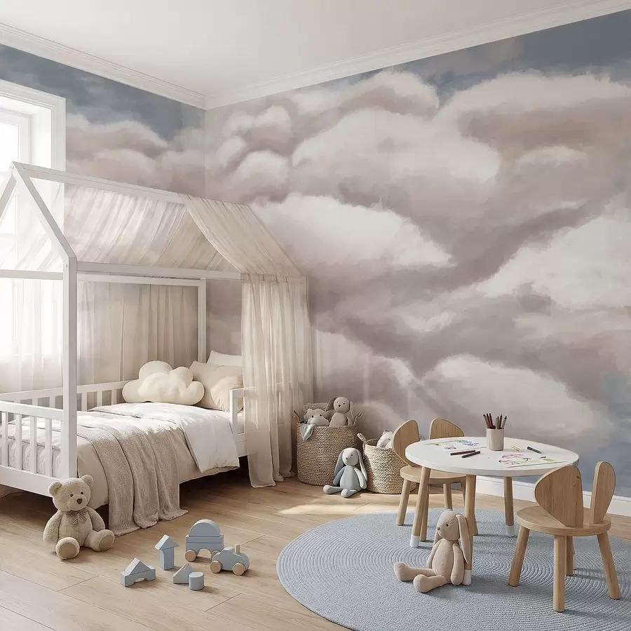Murale Nuages cotonneux dans un ciel bleu w05143