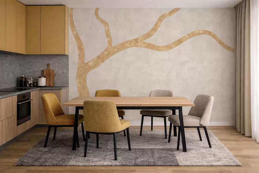 fototapeter Lys gren på lys baggrund w05144