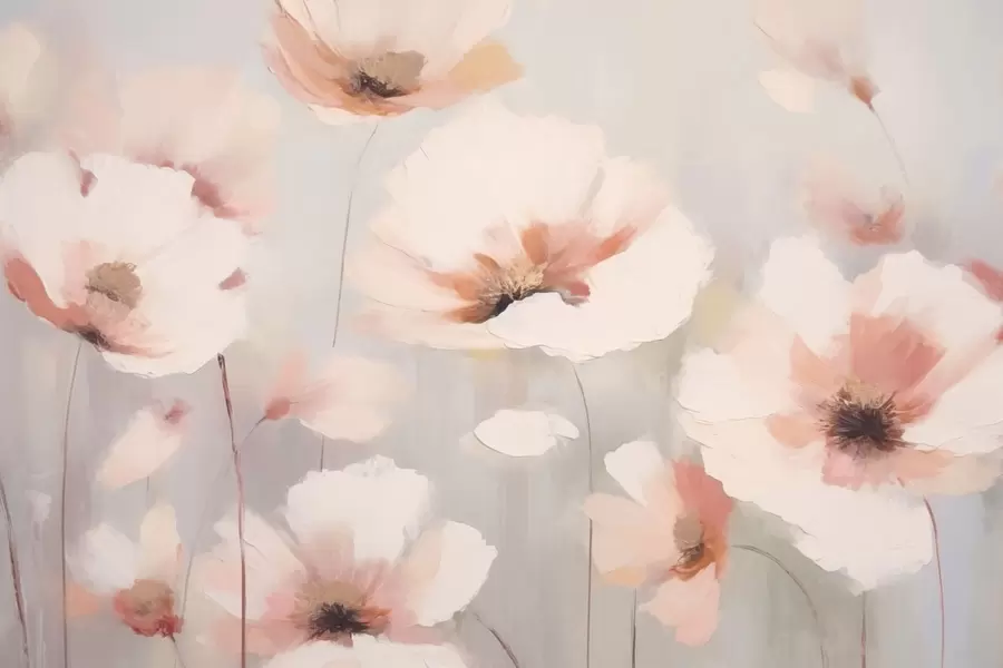 fototapeter Delikate blomster i pastelfarver w05222