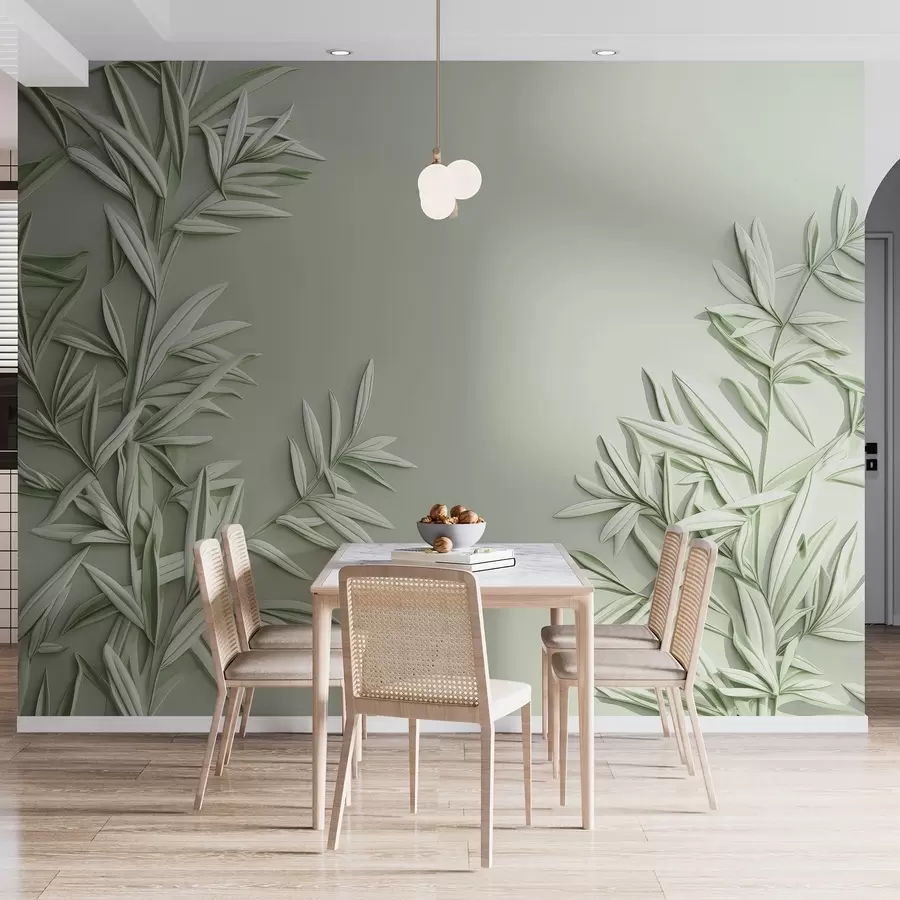 Murale Imitation de feuilles en bas-relief w05244v1