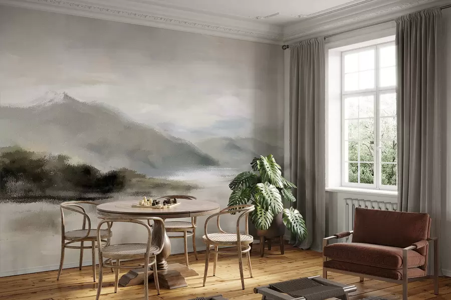 Murale Montagnes peintes w05248