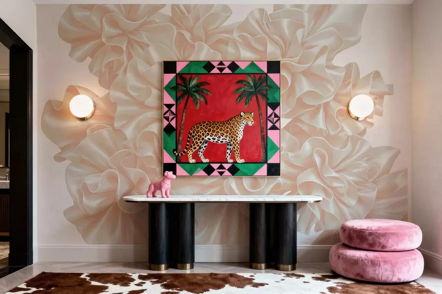 Fototapete Nachahmung von Blumen aus Bändern w05252