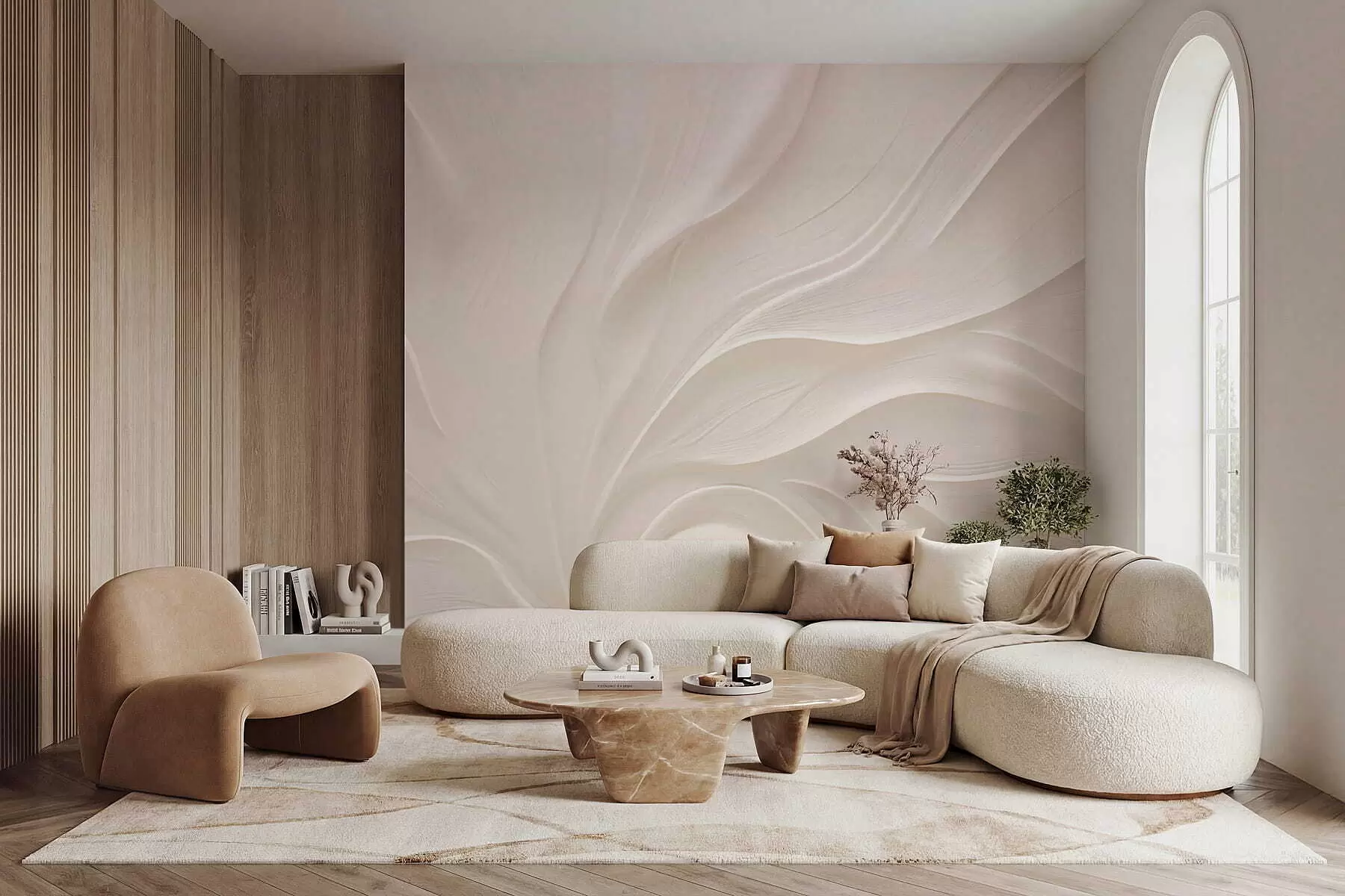 Murale Feuilles délicates et translucides sur une branche w05267