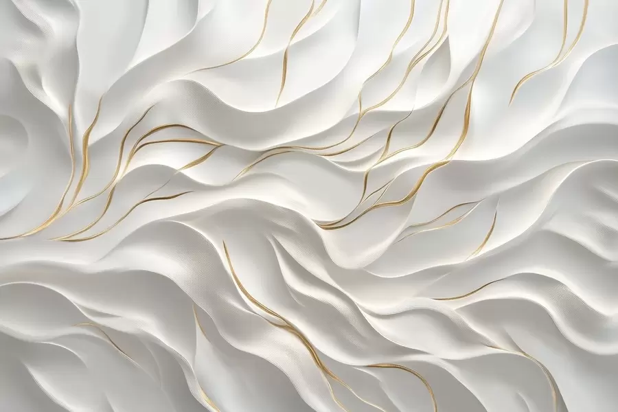 fototapeter Grå prægede bølger med gule accenter w09724