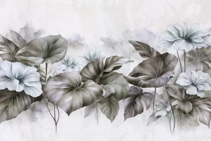 fototapeter Grunge-malet lotus w05282