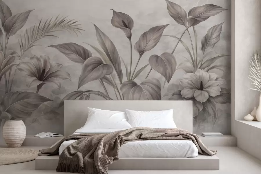 Murale Fleurs et feuilles w05287