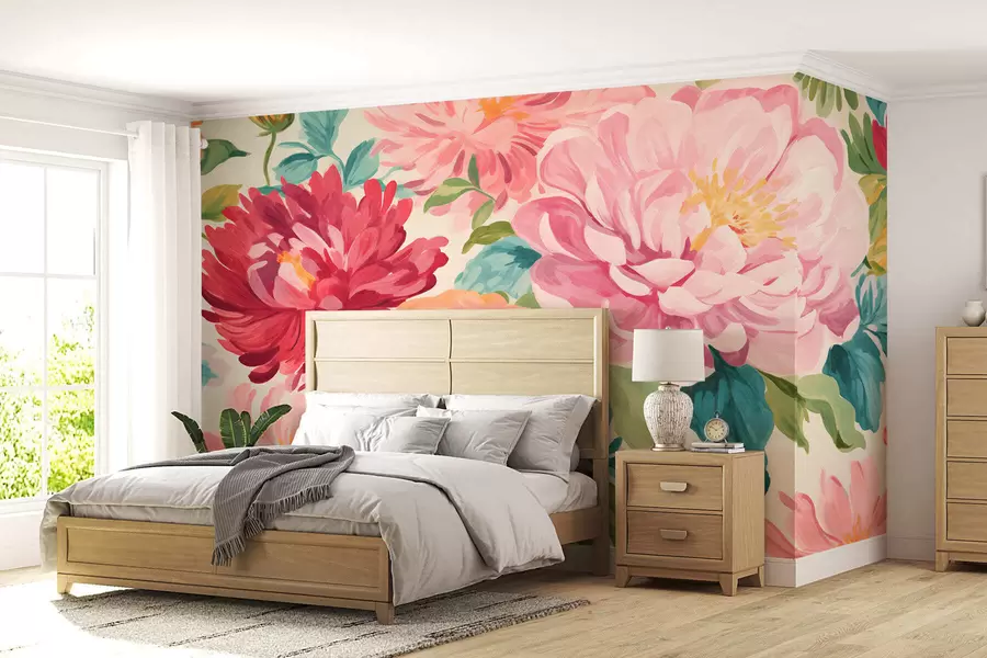 Murale Jardin de pivoines w05313