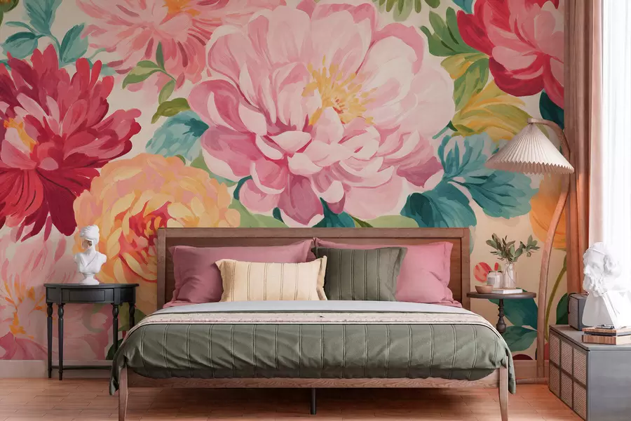 Murale Jardin de pivoines w05313