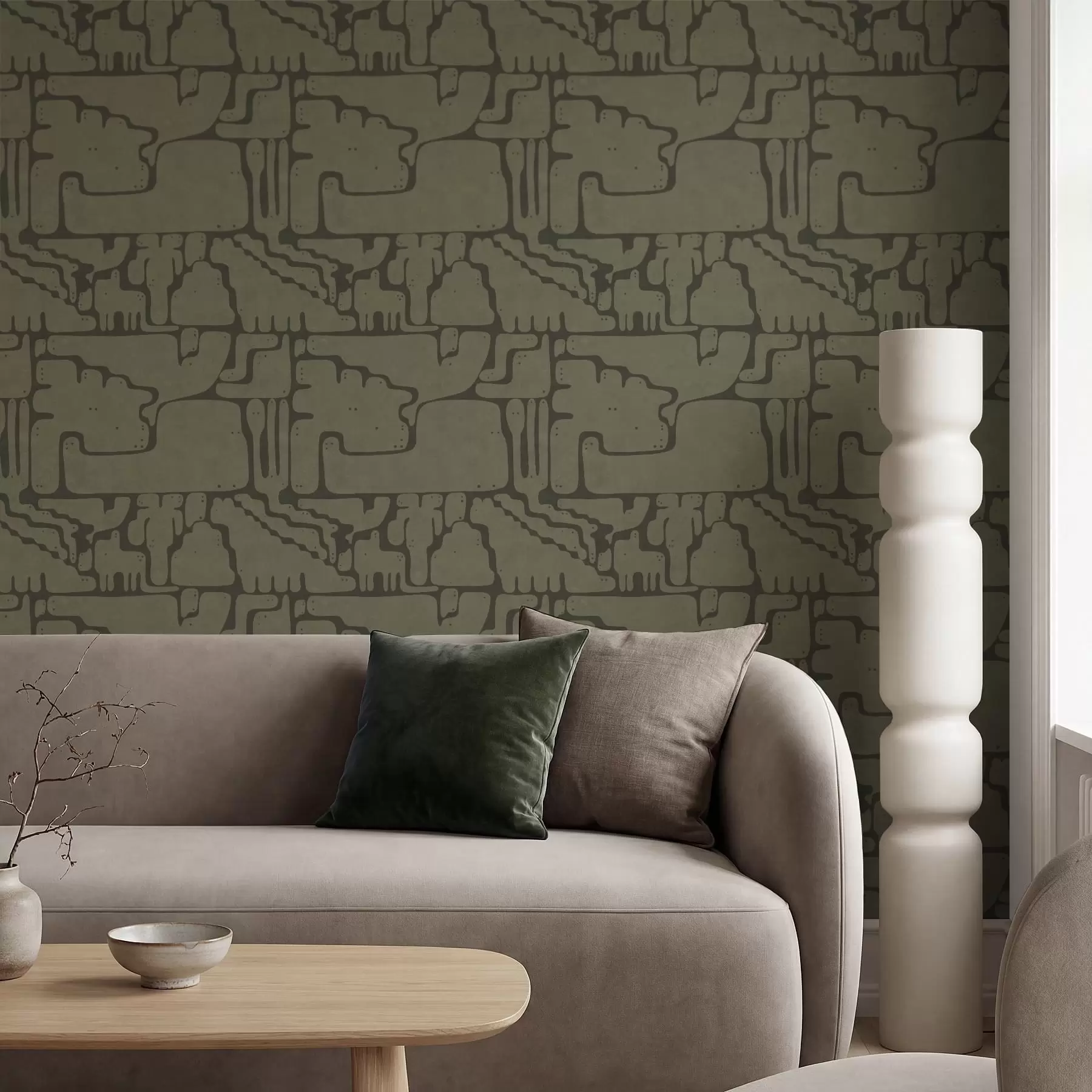 fototapeter Abstrakt organisk mønster i grønne nuancer a01122