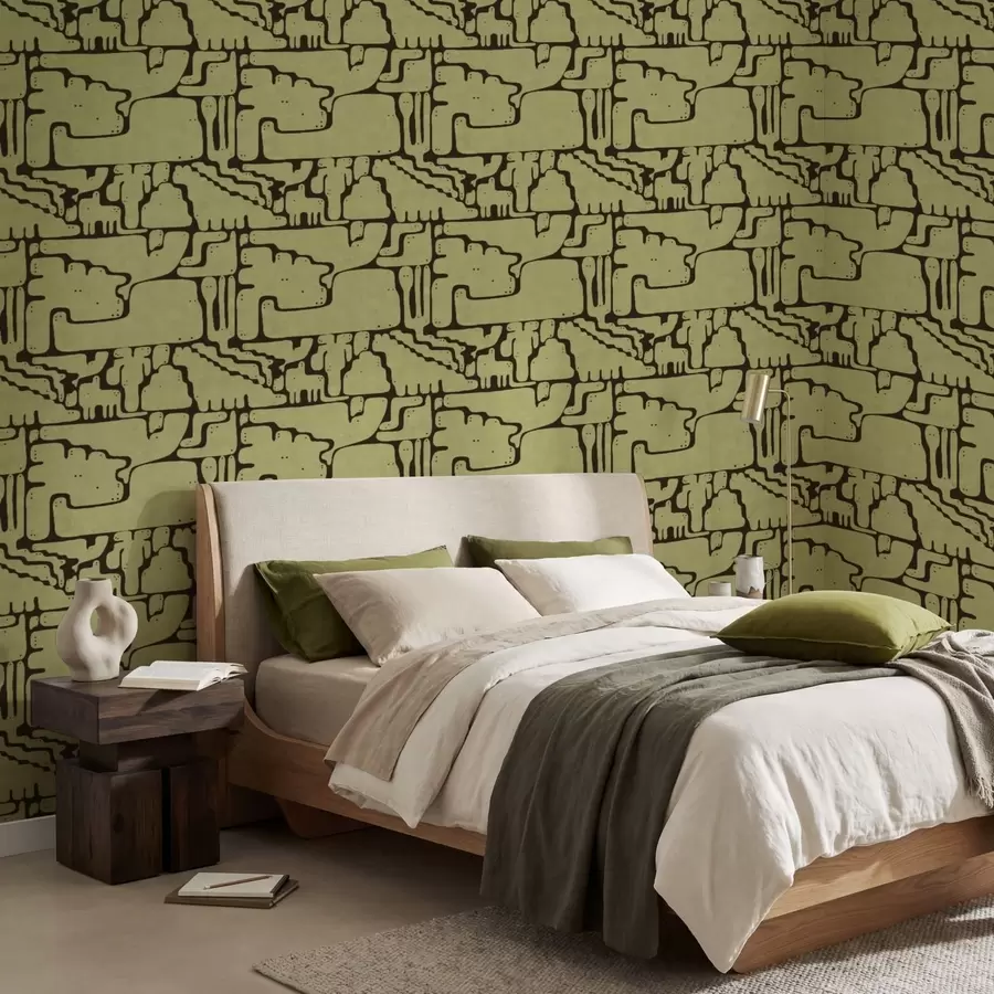 fototapeter Abstrakt mønster med mørke linjer a01122v1