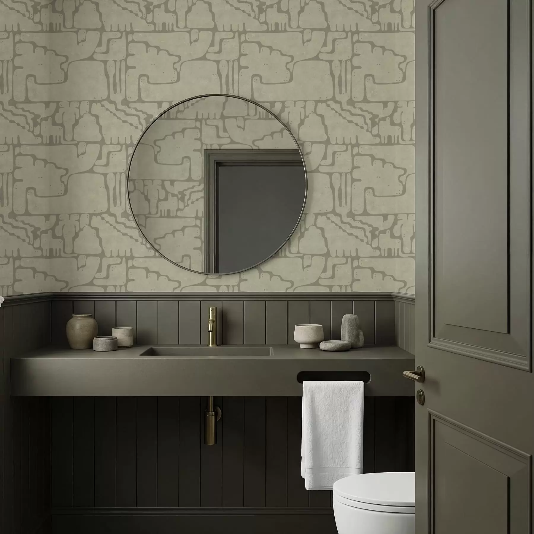 fototapeter Let abstrakt mønster med bløde former a01122v2