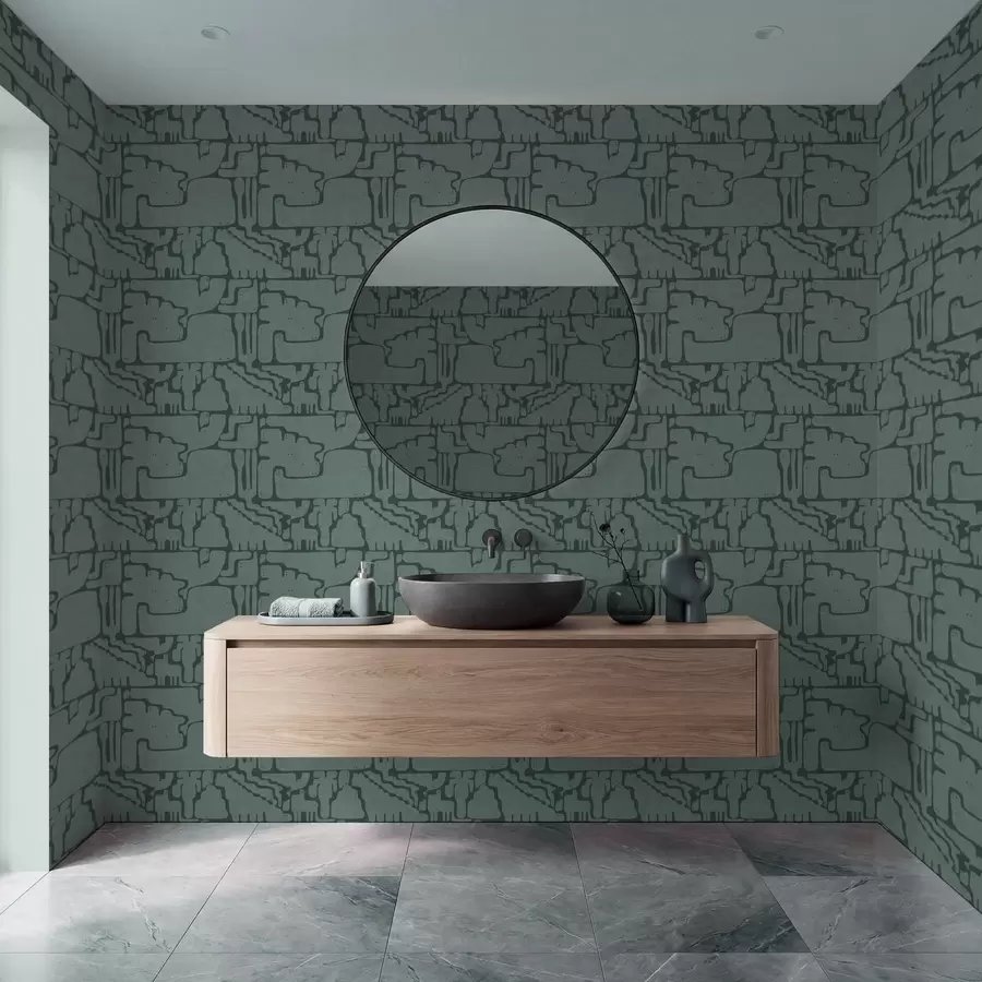 fototapeter Abstrakt mønster i blågrønne nuancer a01122v3