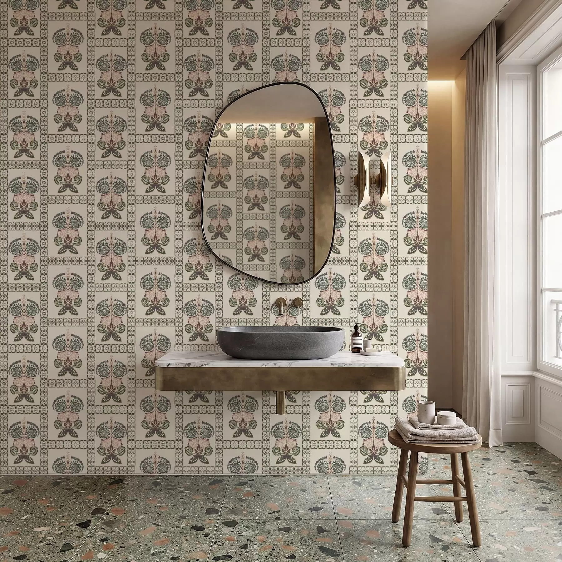 Murale Motif décoratif avec papillons et fleurs a01125