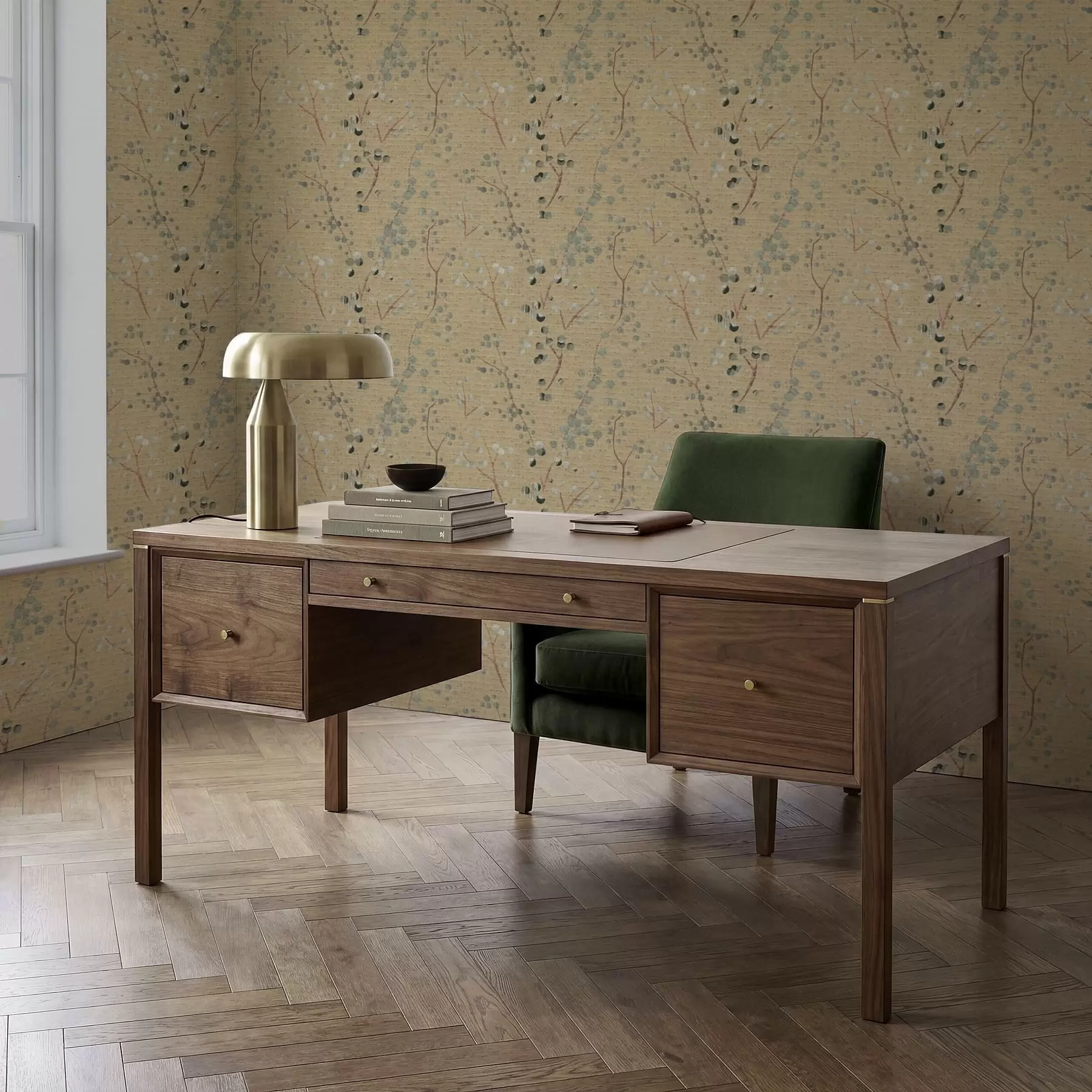 fototapeter Abstrakt botanisk mønster med cirkler a01126