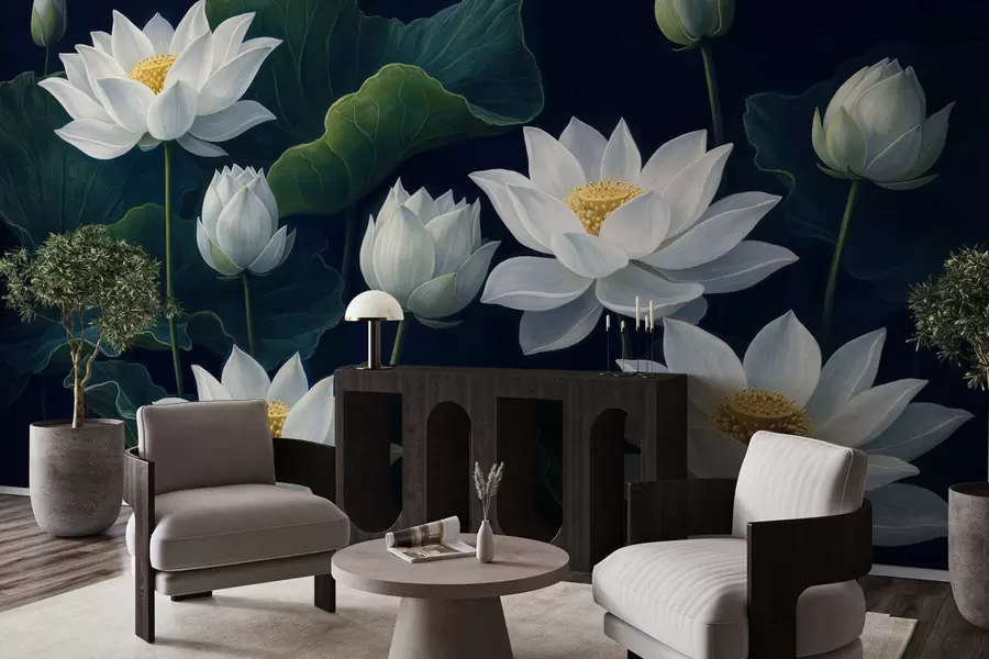 Murale Lotus nocturnes w05307