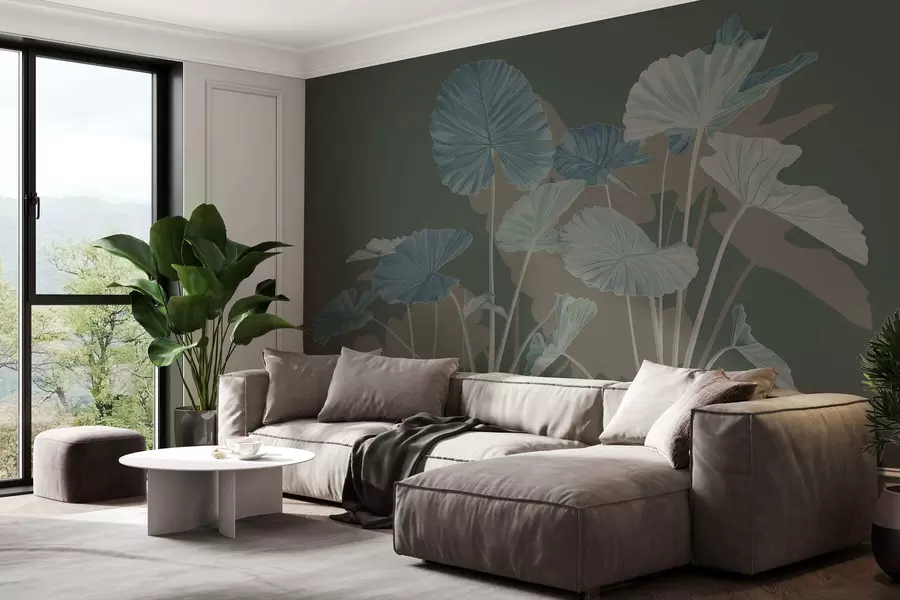 Murale Jardin des lotus peints w05364v3