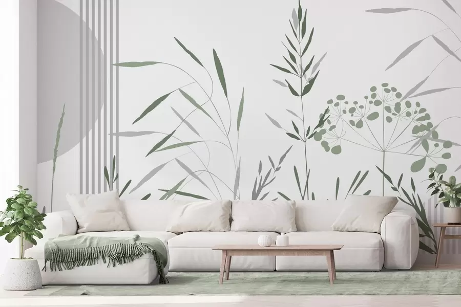 Murale Silhouettes abstraites de végétation w05375