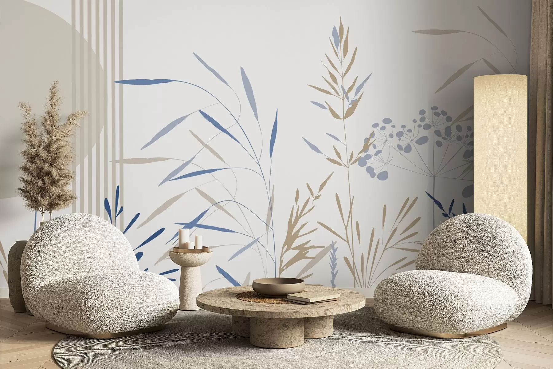 Fototapete Abstrakte Silhouetten von Vegetation w05375v2