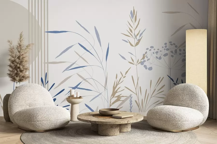 fototapeter Abstrakte silhuetter af vegetation w05375v2