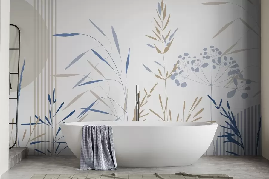 fototapeter Abstrakte silhuetter af vegetation w05375v2