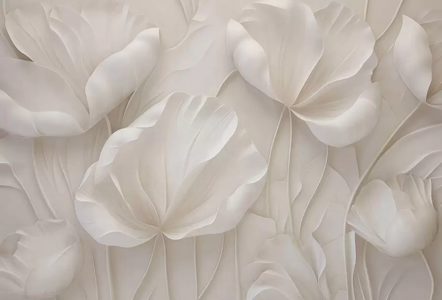 Fototapete Geformte Lichtblumen mit weichen Blütenblättern w05355