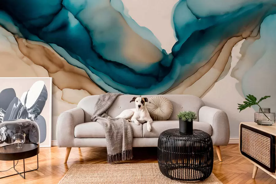 Fototapete Abstrakte Textur im Alkohol-Tinten-Stil w05238